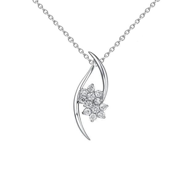 1.80 Ct Round Cut Genuine Diamond Pendant Necklace 14K White Gold