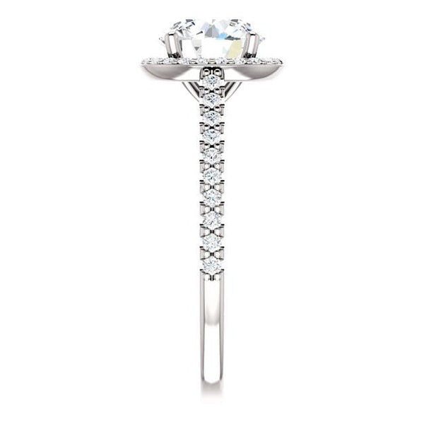 1.85 Carat Genuine Round Diamond Halo Ring White Gold 14K