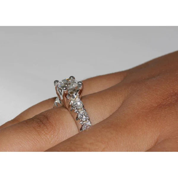 1.85 Carat Real Diamonds Engagement Ring White Gold