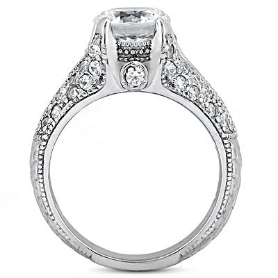 1.85 Ct. Real Diamond Antique Style Ring With Accents