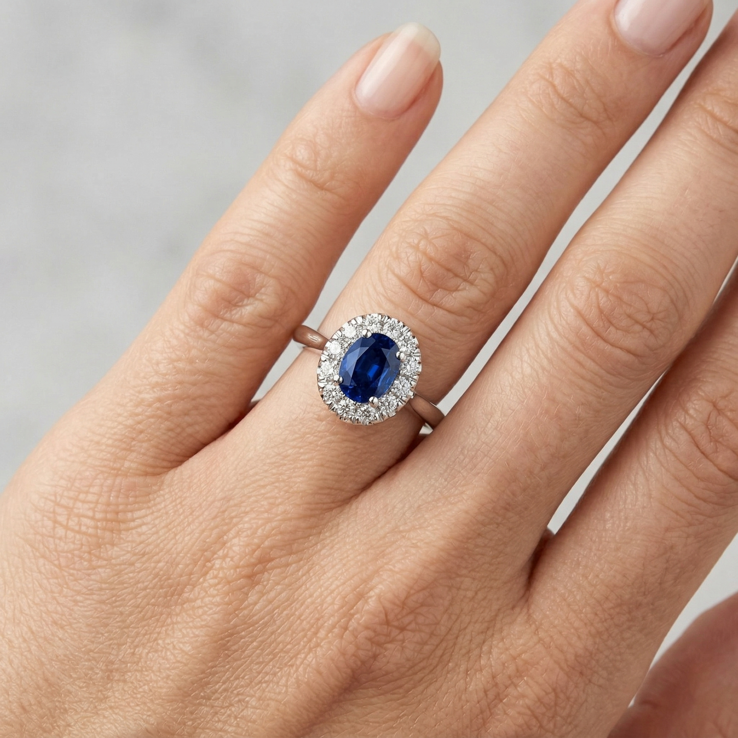 1.85 Ct Oval Round Cut Sri Lanka Sapphire Natural Earth Mined Diamond ( Not Lab Grown ) Ring