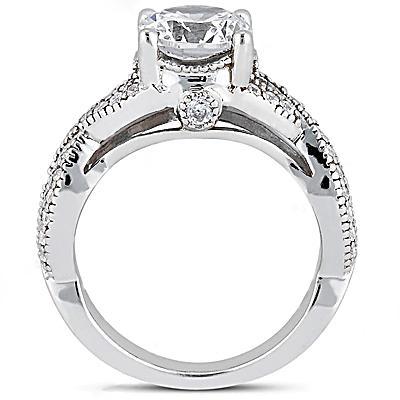 1.87 Carats Genuine Diamond Engagement Ring Round Cut