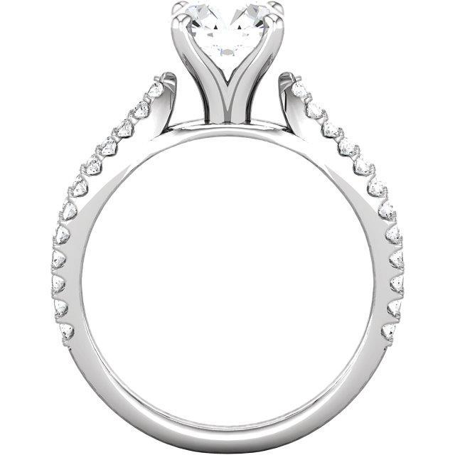 1.97 Ct Round Real Diamonds Accented Ring Split Shank Women Jewelry