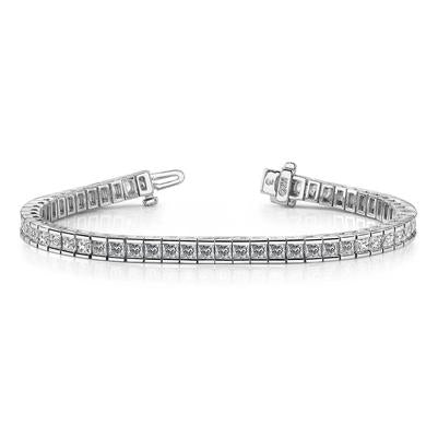 10.10 Ct Princess Cut Gorgeous Lab Grown Diamonds Tennis Bracelet White Gold