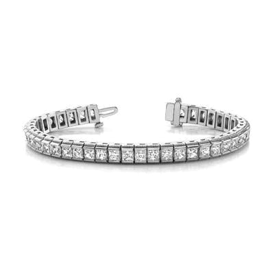10.50 Carats Lab Grown Diamond Tennis Bracelet White Gold 14K Jewelry