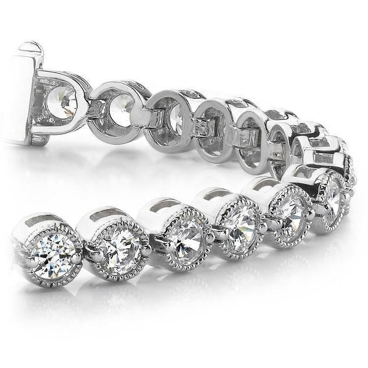 10.50 Ct Round Cut Lab Grown Diamond Women Tennis Bracelet White Gold Sparkling- Tennis Bracelet-harrychadent.ca