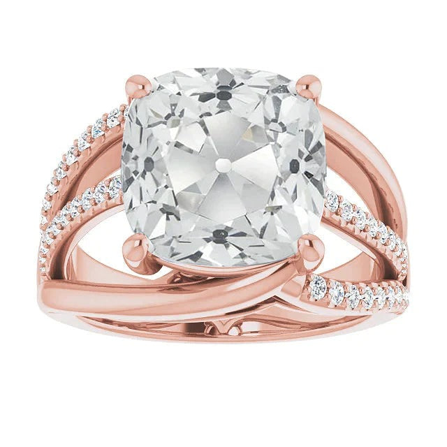 10 Carat Designer Cushion Genuine Diamond Ring