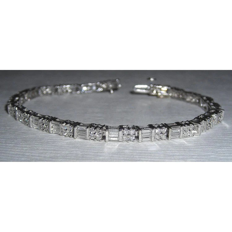 10 Carats Real Diamond Tennis Bracelet White Gold