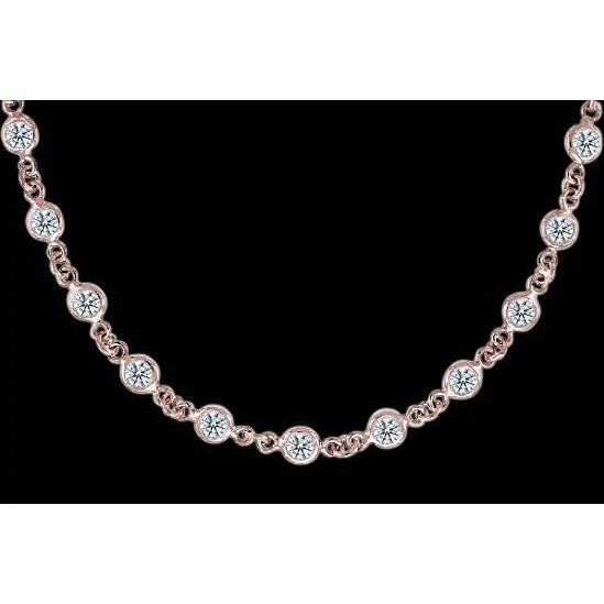 10 Ct Natural Diamond Necklace By Pendant Bezel Set