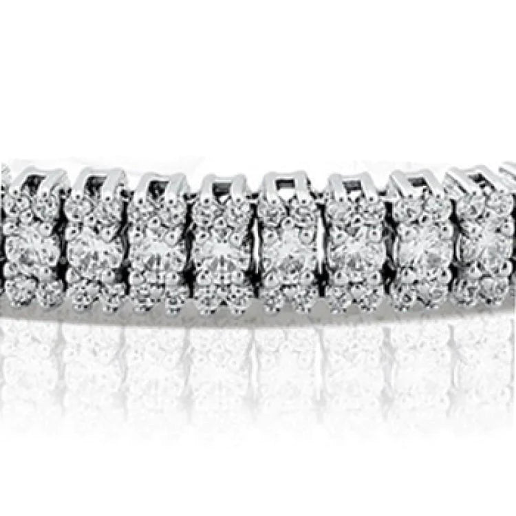 10 Carats Round Lab Grown Diamond Tennis Bracelet Gold White 14K