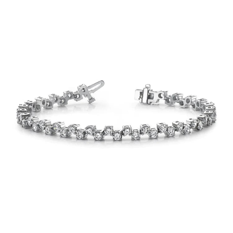 11-60-ct-round-cut-sparkling-Lab Grown Diamonds-zig-zag-bracelet-white-gold-14k