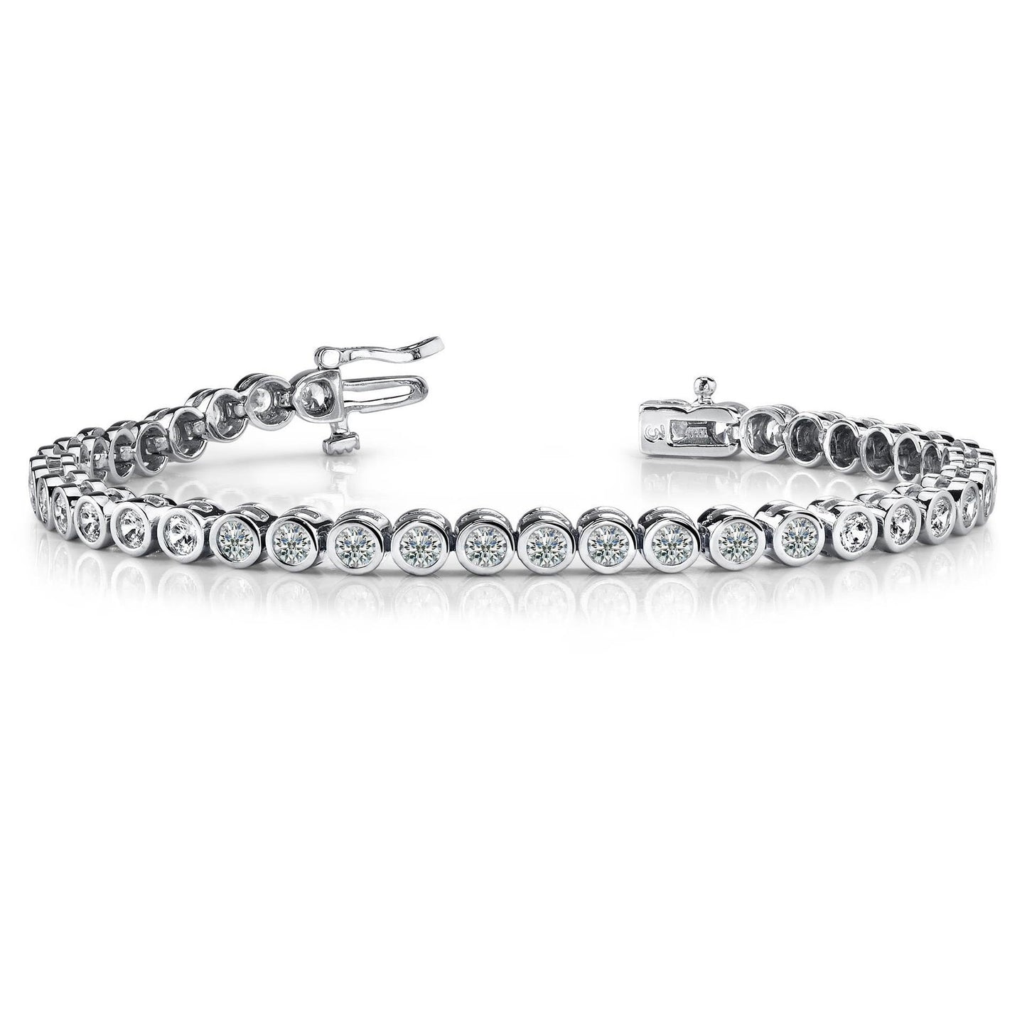 12.80 Ct Round Shape Lab Grown Diamond Tennis Bracelet 14K White Gold - Tennis Bracelet-harrychadent.ca