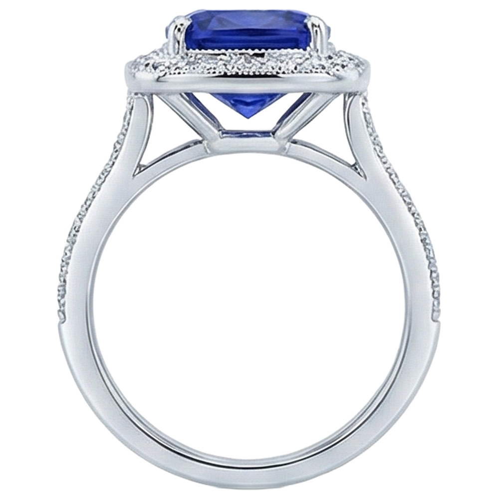 14.75 Ct Bezel Set Tanzanite With Natural Earth Mined Diamond ( Not Lab Grown )s Ring Gold 14K