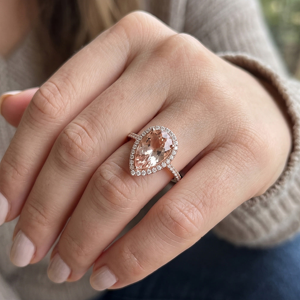 14K Gold Morganite Cocktail Ring