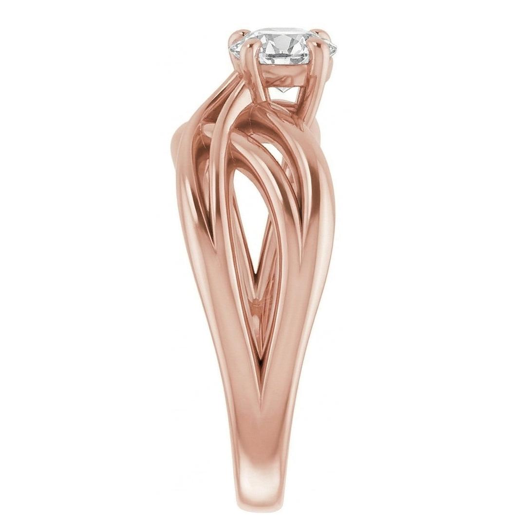 natural oval diamond 2ct ring profile view