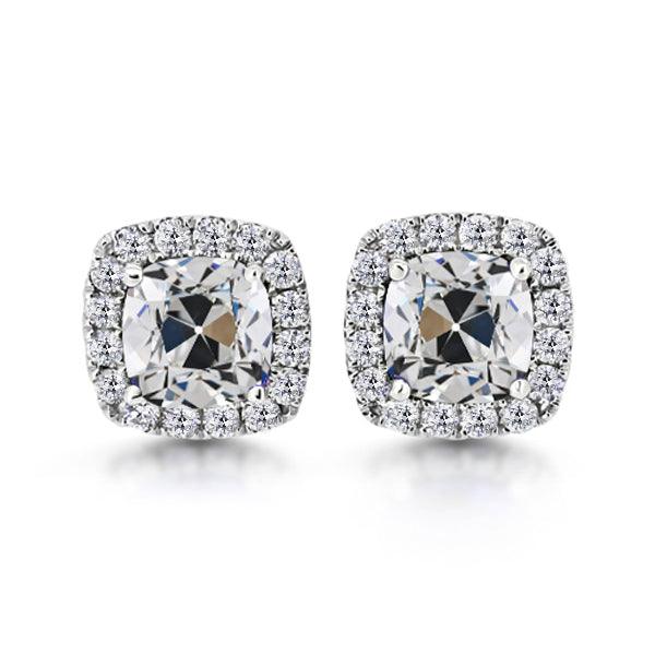 Stud Earrings 14K White Gold with Fine Diamond – main view
