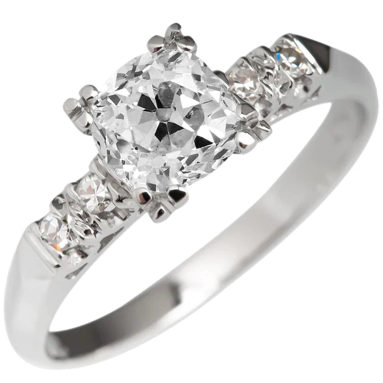 14K Gold Round Old Miner Real Diamond Ring Triple Prong Set 4.25 Carats