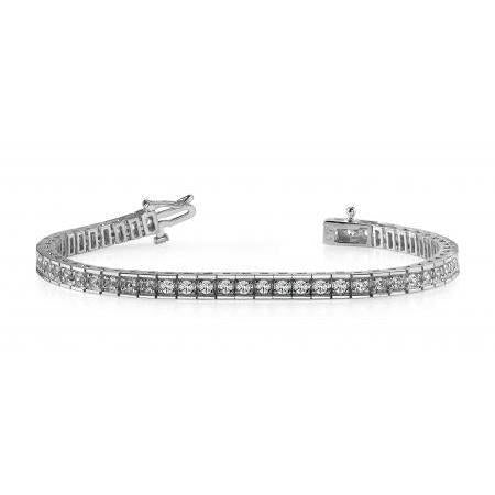 14K White Gold Tennis Bracelet 7.50 Ct Round Brilliant Cut Lab Grown Diamonds