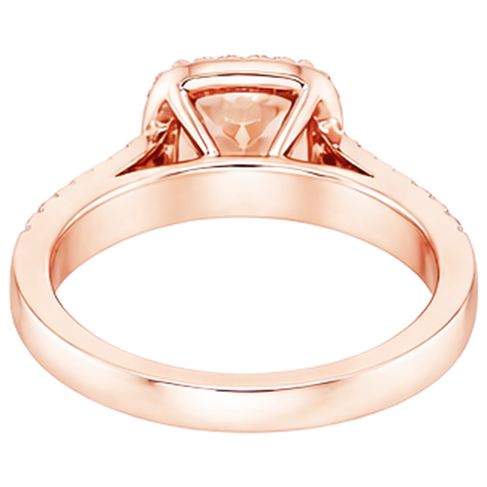 15 Ct Cushion Morganite And Round Natural Earth Mined Diamond ( Not Lab Grown )s Ring Rose Gold 14K