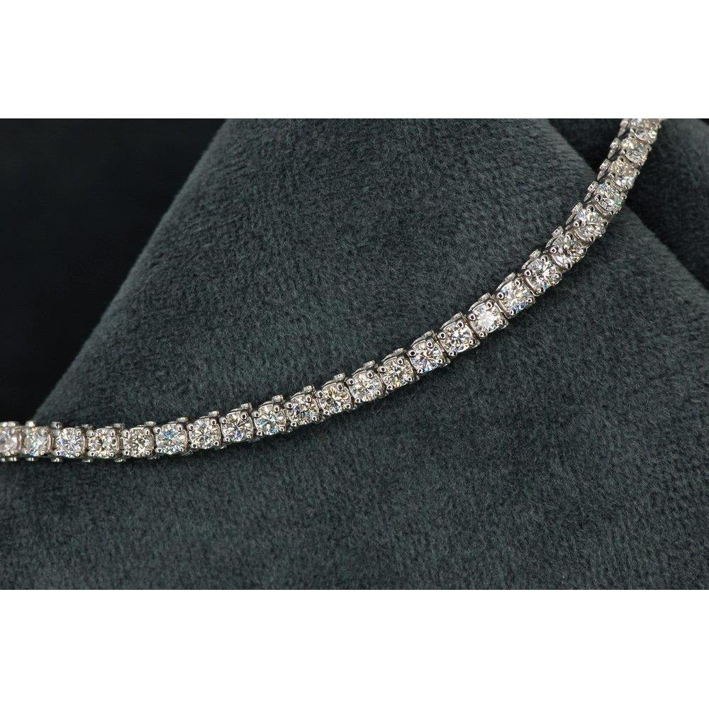 16.72 Ct Round Cut Lab Grown Diamond Tennis Bracelet 14K White Gold - Tennis Bracelet-harrychadent.ca