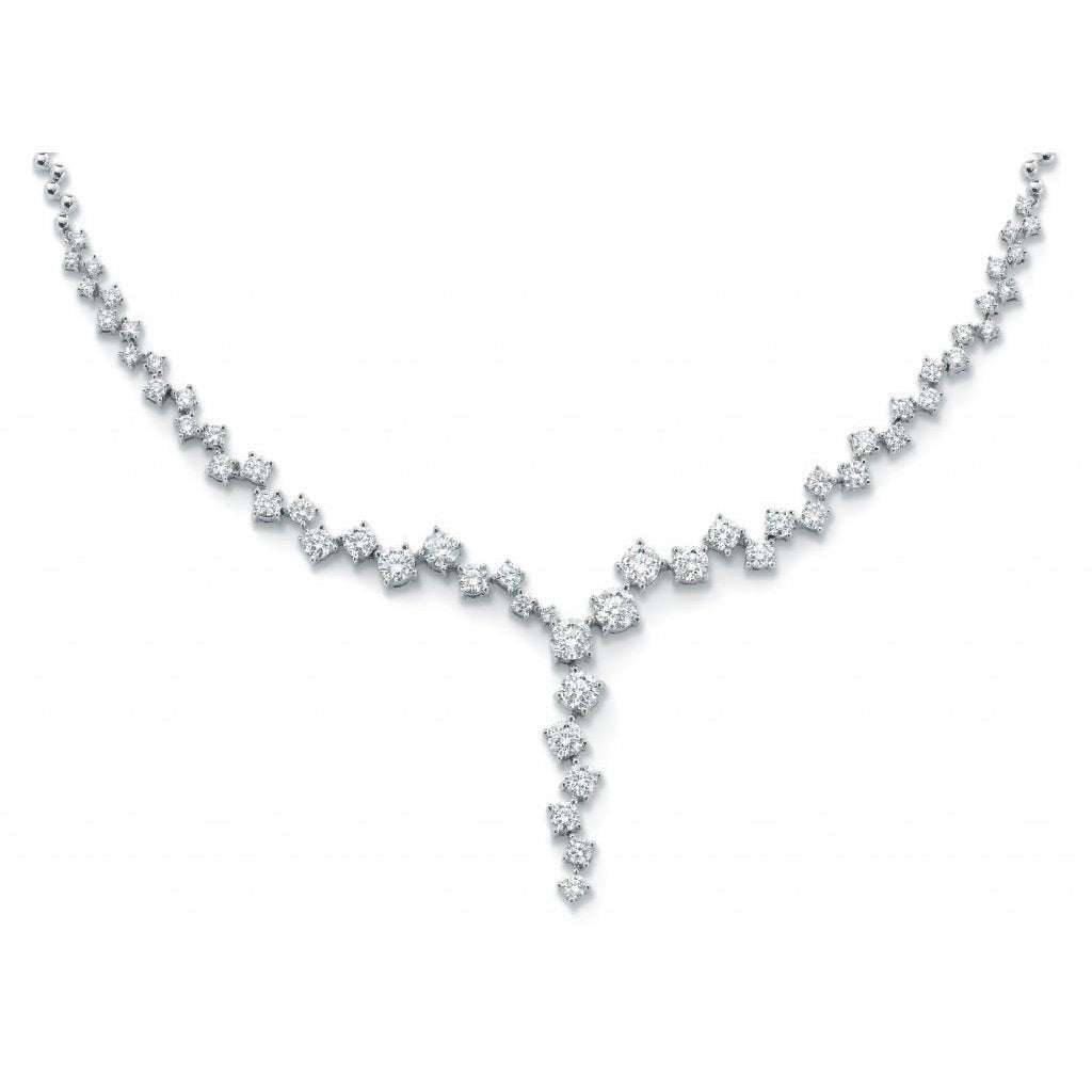 16 Carats Real Round Diamond Women Jewelry Necklace Solid White Gold 14K
