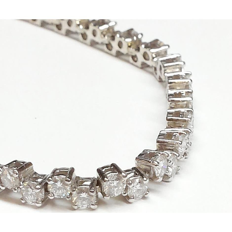 19 Ct Prong Set Round Lab Grown Diamonds Tennis Bracelet Solid White Gold 14K