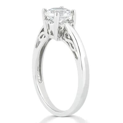 Natural Diamond Ring With Filigree