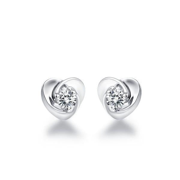 1 Carat Genuine Round Shaped Diamond Stud Earring Gold Fine Jewelry - Stud Earrings-harrychadent.ca