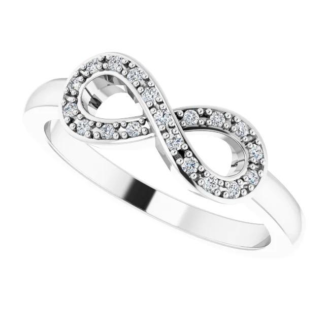 1 Carat Infinity Natural Diamond Ring White Gold 14K Vs1 F