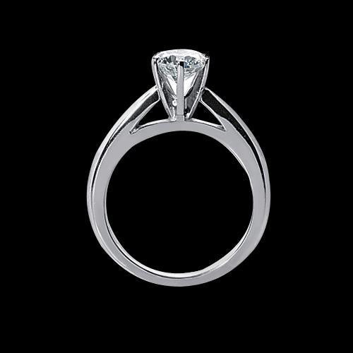 1 Carat Real Diamond Cathedral Setting Solitaire Engagement Ring