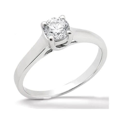 1 Carat Real Diamond Solitaire Engagement Ring Prong Style