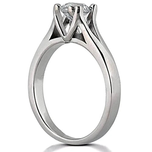 1 Carat Round Real Diamond Solitaire Ring White Gold 14K New