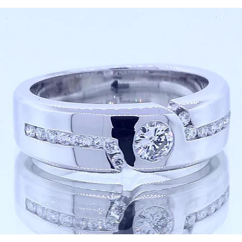 1 Carat Simple Round Real Diamond Anniversary Band White Gold 14K Vs1 F