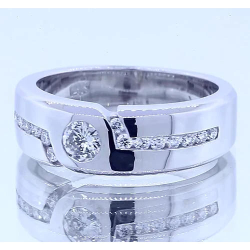 1 Carat Simple Round Real Diamond Anniversary Band White Gold 14K Vs1 F