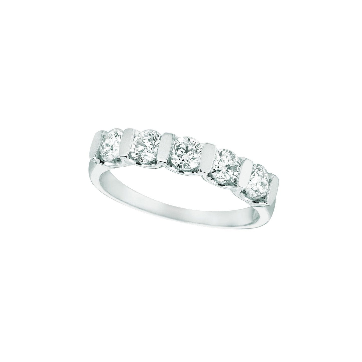 1 Carat Lab Grown Mined Diamond Half Eternity Band 14K White Gold New - Half Eternity Band-harrychadent.ca