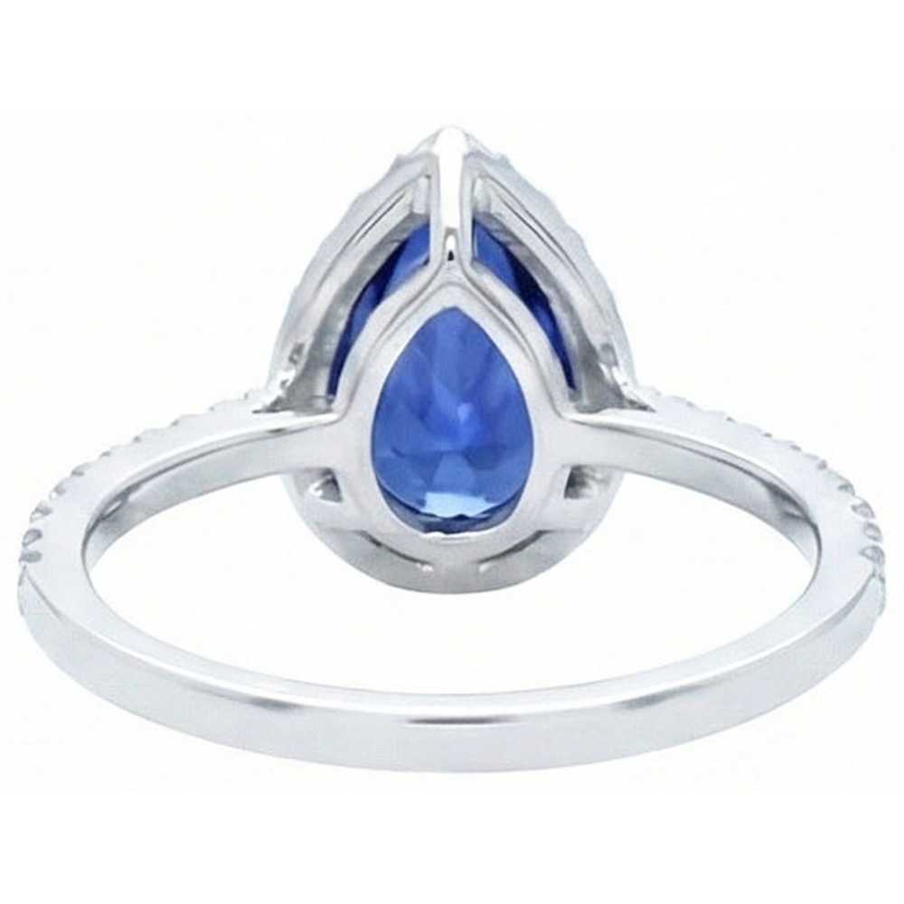 natural round sapphire 2.30ct ring profile view