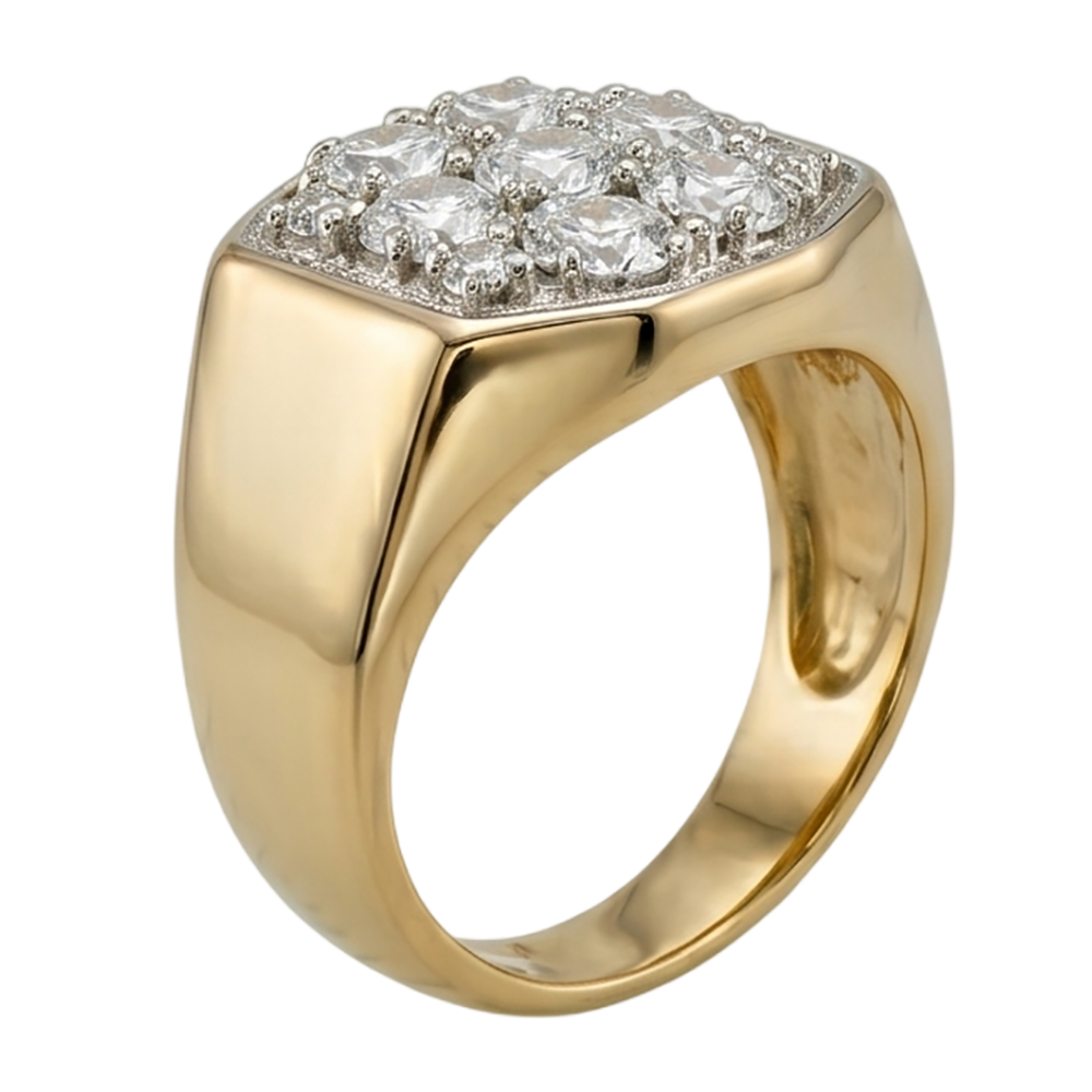 2.80 Carats Round Natural Earth Mined Diamond ( Not Lab Grown ) s Men’s Engagement Ring Two Tone Gold 14K
