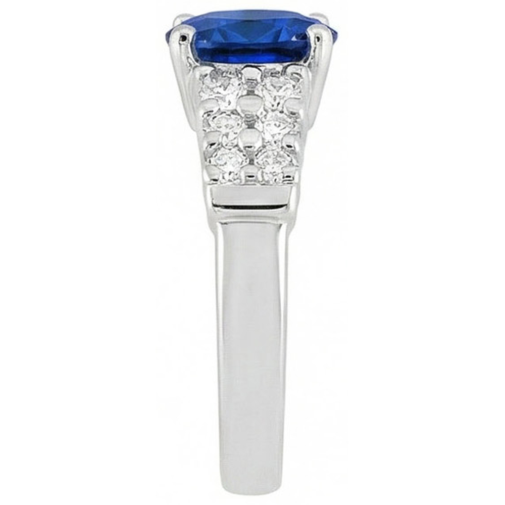 2 Carats Oval Cut Ceylon Blue Sapphire Ring White Gold Jewelry New