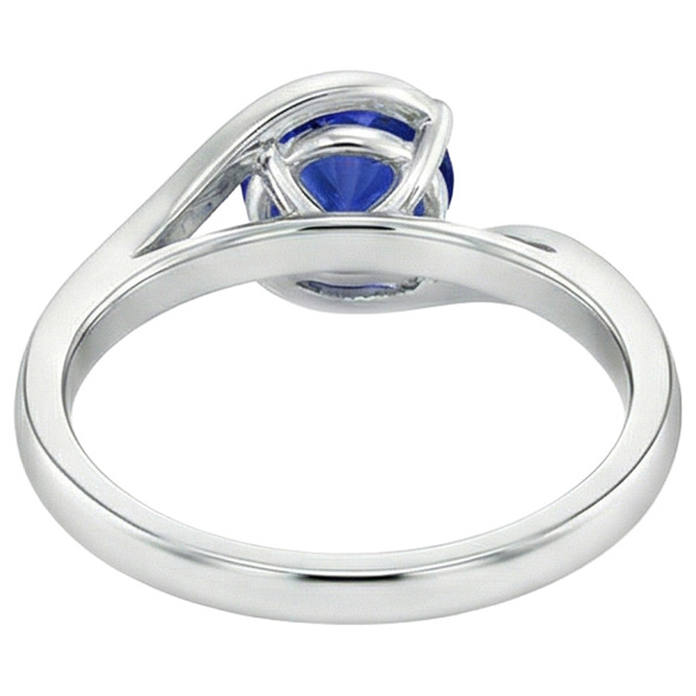 2 Carats Solitaire Ring Ceylon Sapphire Tension Style Gold Jewelry