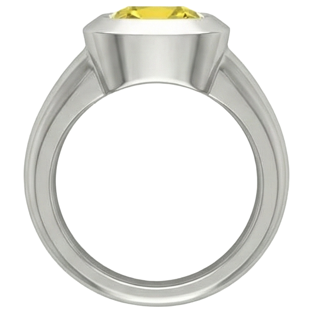 2 Carats Solitaire Yellow Sapphire Ring Gold Jewelry