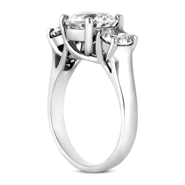 2.01 Carat Real Diamond Rings White Gold 3 Stone