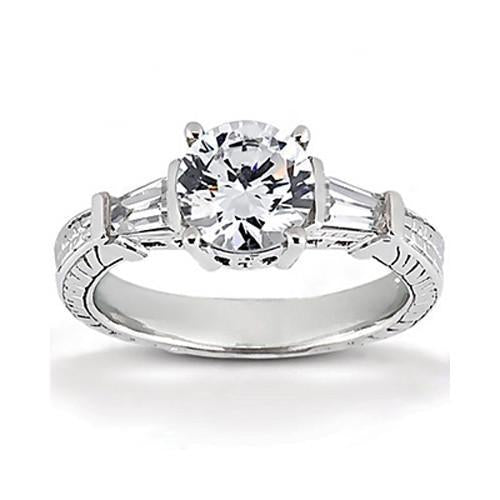2.01 Ct. White Gold Genuine Diamond Anniversary Three Stone Ring New