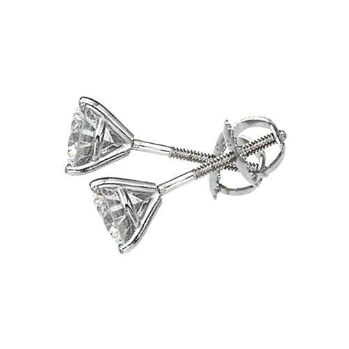 2.02 Carats White Gold 14K Martini Style Real Diamond Studs