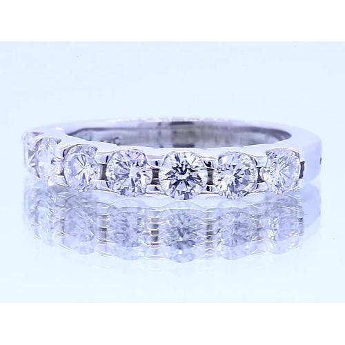 2.10 Carats Round Lab Grown Diamond Anniversary Band White Gold 14K
