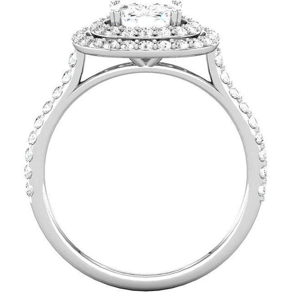 2.16 Carat Sparkling Cushion Round Natural Diamonds Wedding Ring