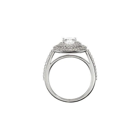 2.20 Carat Oval Genuine Diamond Wedding Halo Ring