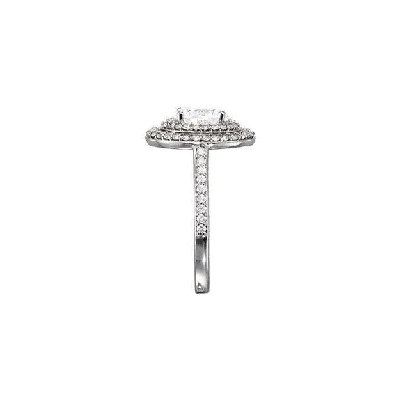 Oval Genuine Diamond Wedding Halo Anniversary Ring