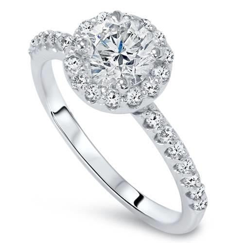 2.20 Carats Natural Diamond Engagement Ring Halo