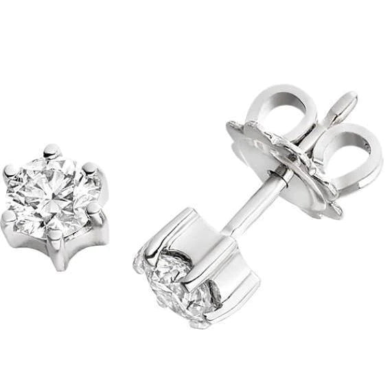 2.20 Ct F Vs1 Prong Set Round Cut Natural Diamonds Studs Earring White Gold