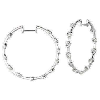 2.20 Ct Sparkling Round Cut Genuine Diamond Hoop Earring 14K White Gold